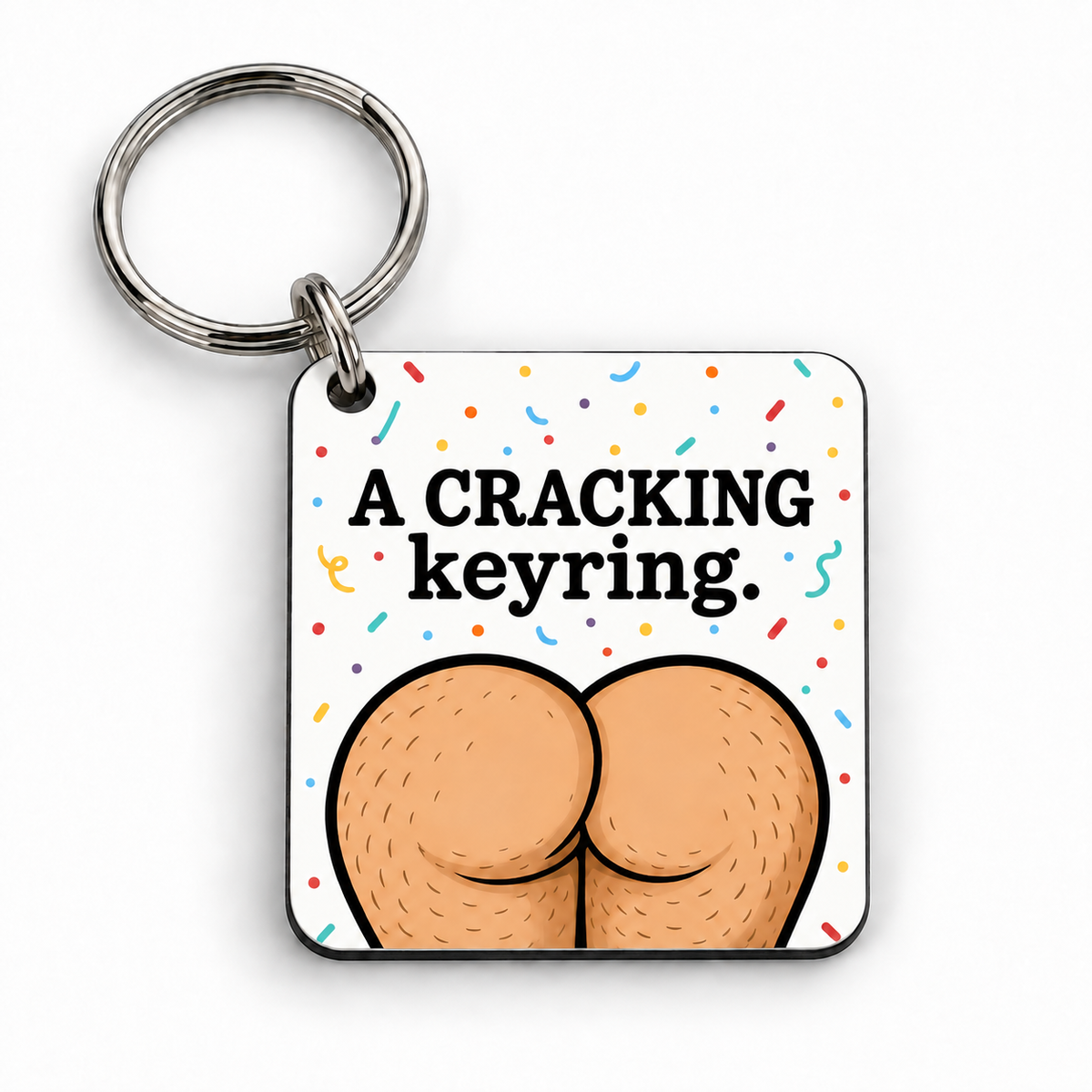 A CRACKING keyring. — 5 cm × 5 cm