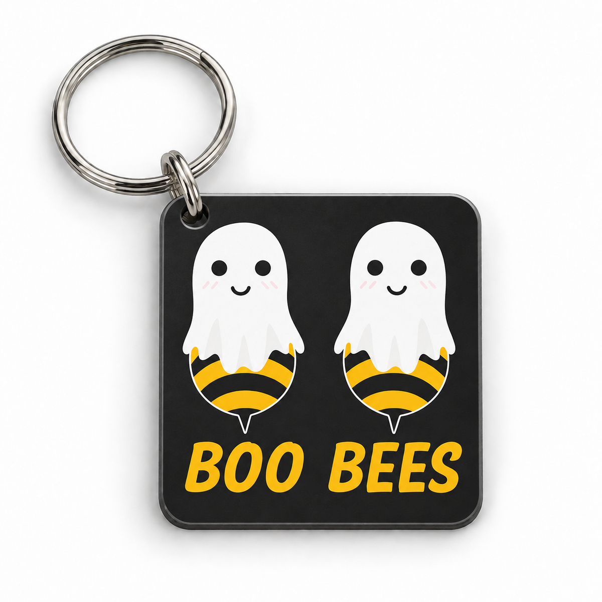 Boo Bees — 5 cm × 5 cm keyring mock-up
