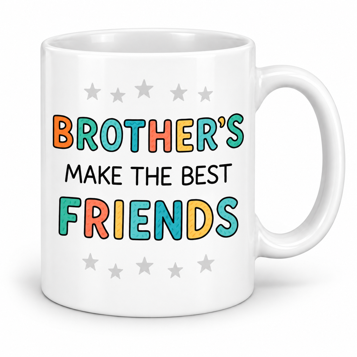 Brother's Make The Best Friends — 11oz mug with white top and bottom borders