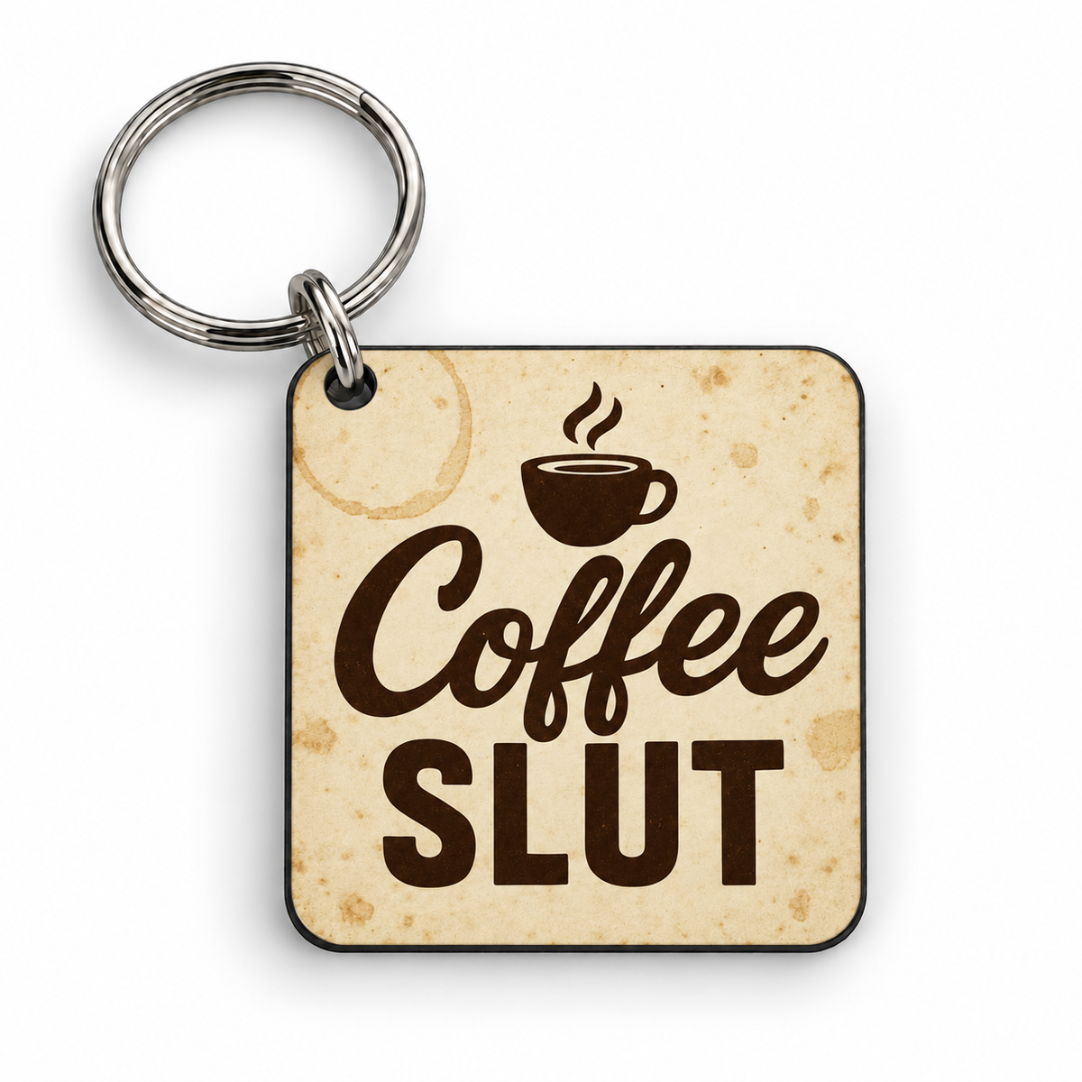 Coffee Slut — 5cm square keyring