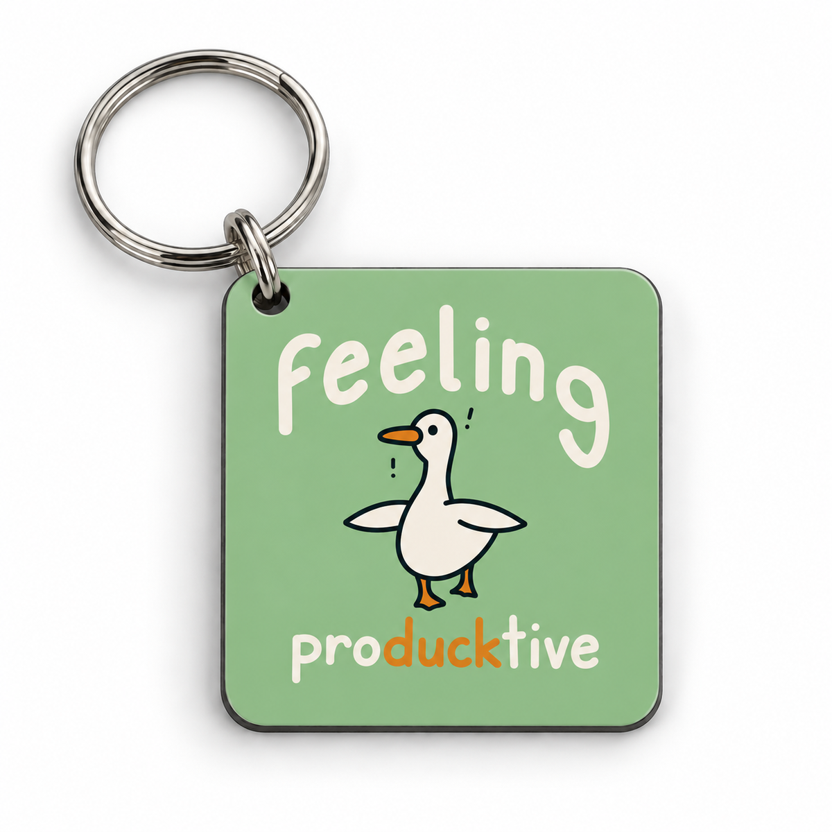 Feeling Producktive — 5 cm × 5 cm keyring mock-up