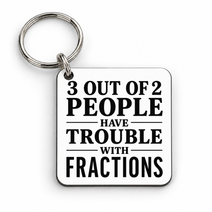 Fractions — 5 cm × 5 cm keyring mock-up