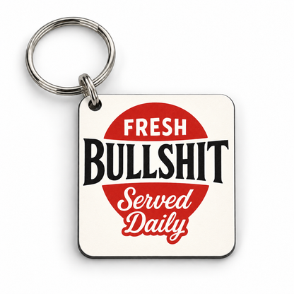 Fresh Bullshit — 5 cm × 5 cm keyring mock-up