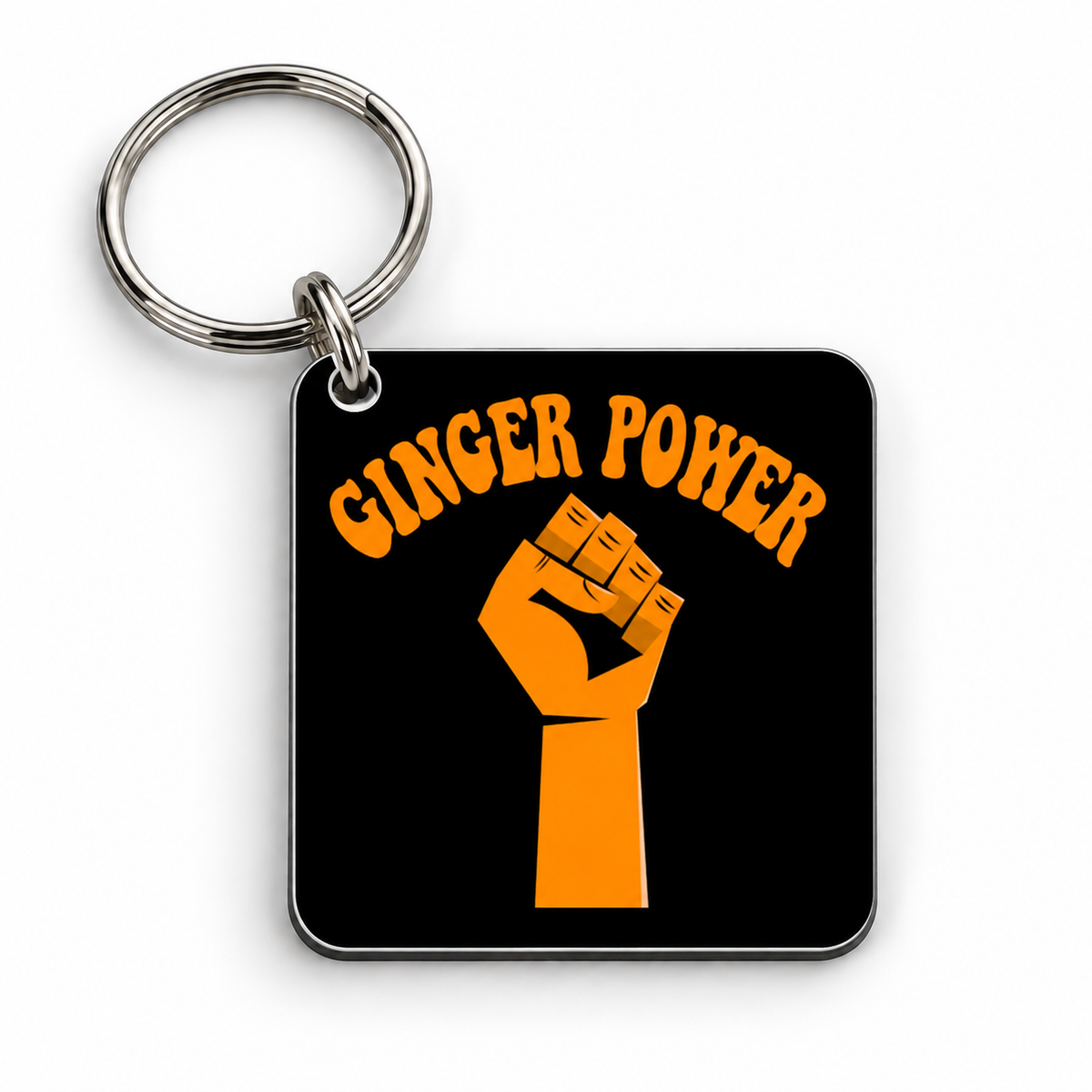 Ginger Power — 5 cm × 5 cm keyring mock-up