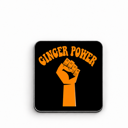 Ginger Power — 5 cm × 5 cm fridge magnet