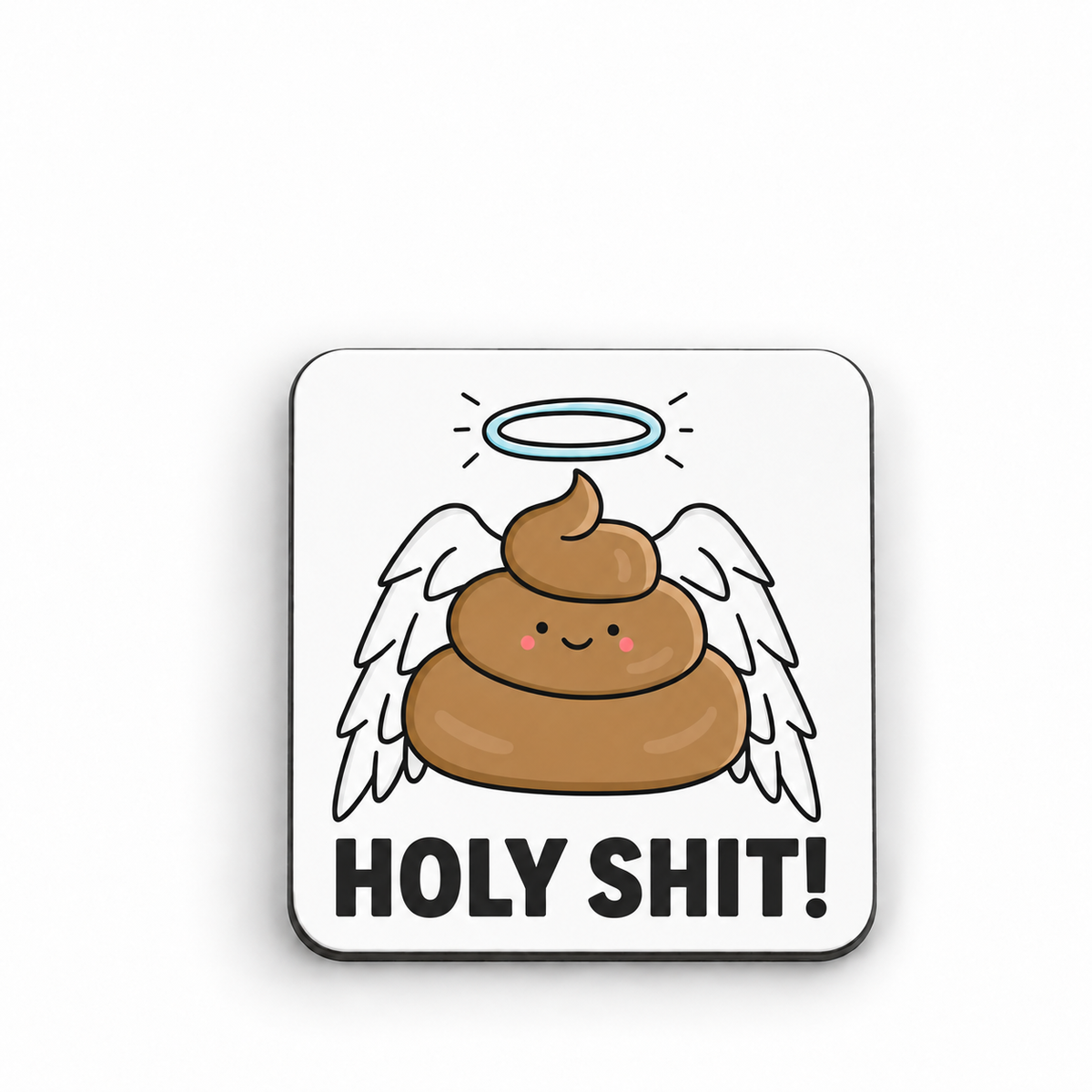 Holy Shit — 5 cm × 5 cm fridge magnet