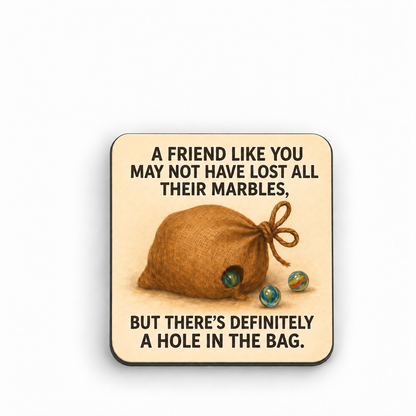 Marbles friendship — 5 cm × 5 cm fridge magnet mock-up