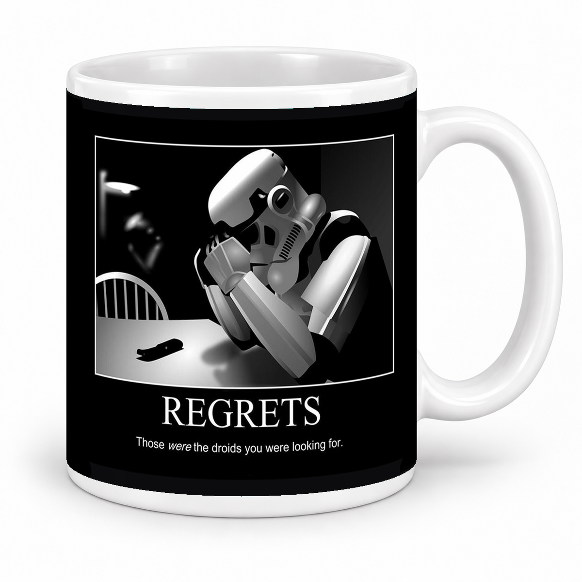 Regrets Those Were The Droids You Were Looking For — 11oz white ceramic mug