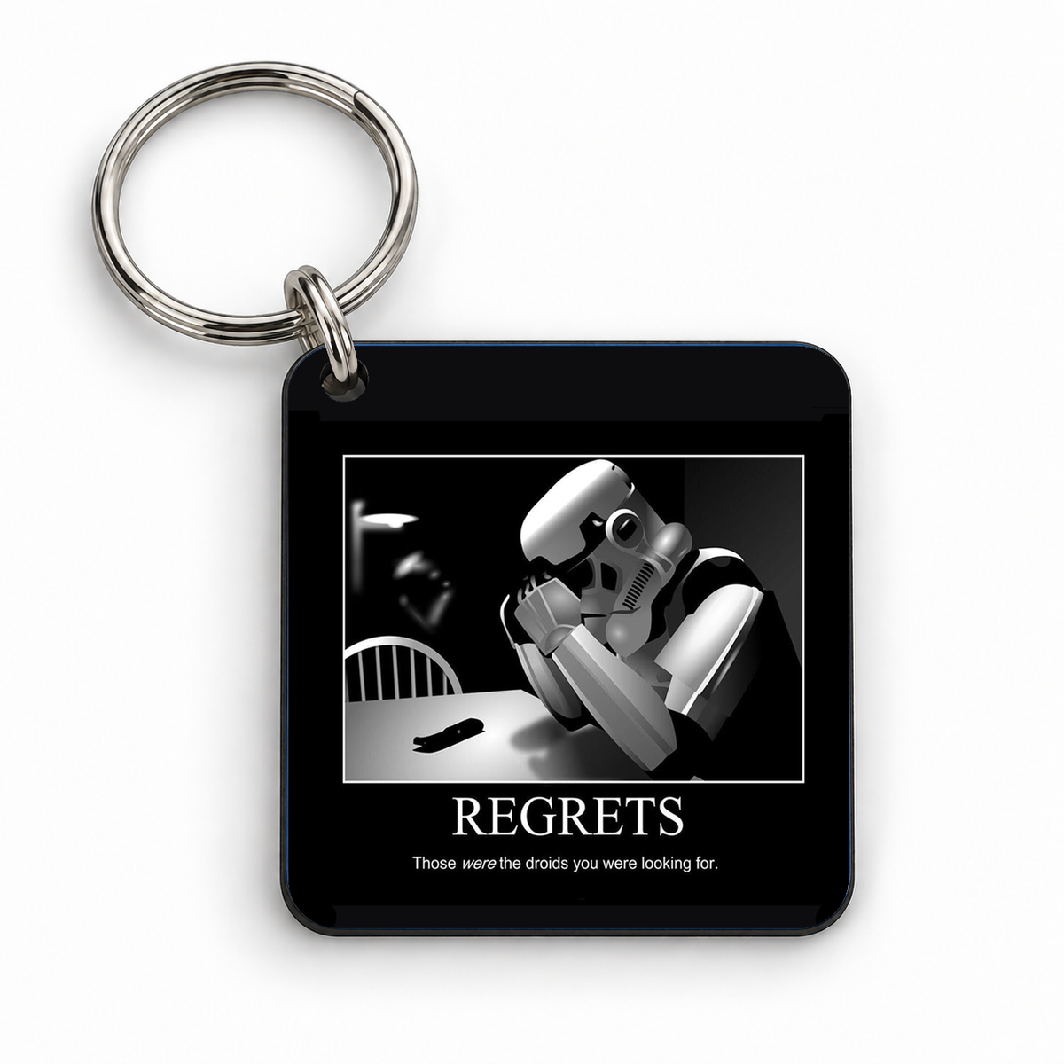 Regrets Those Were The Droids You Were Looking For — 5cm square keyring