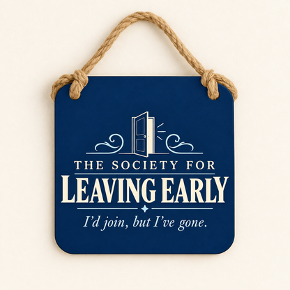 The Society for Leaving Early — plaque