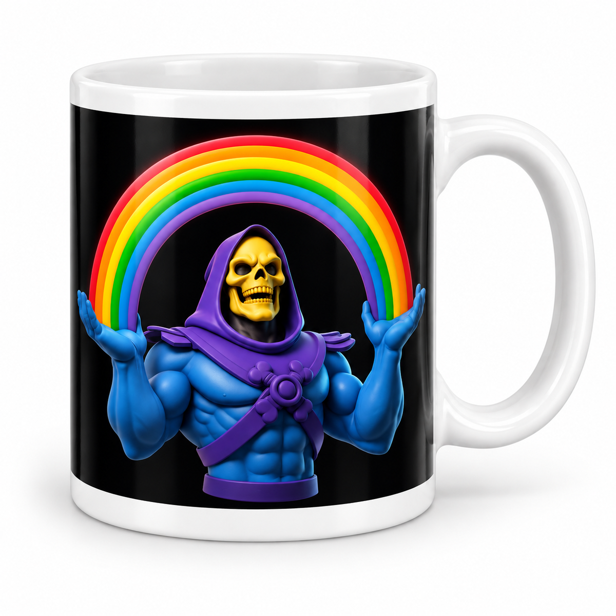 Skeletor Rainbow — 11oz white ceramic mug