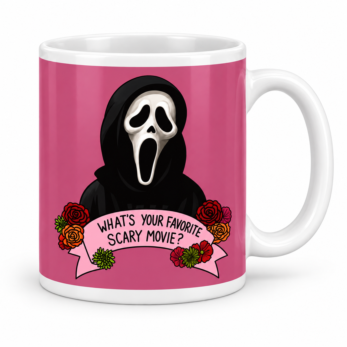 What's your favourite Scary Movie? — 11oz white ceramic mug