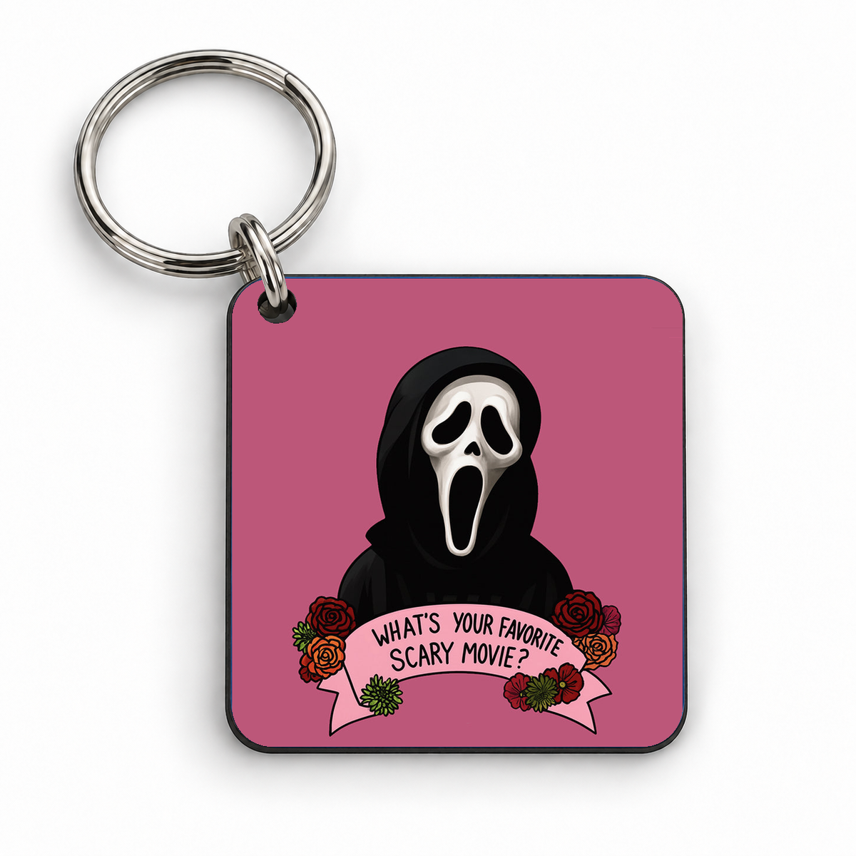 What's your favourite Scary Movie? — 5cm square keyring