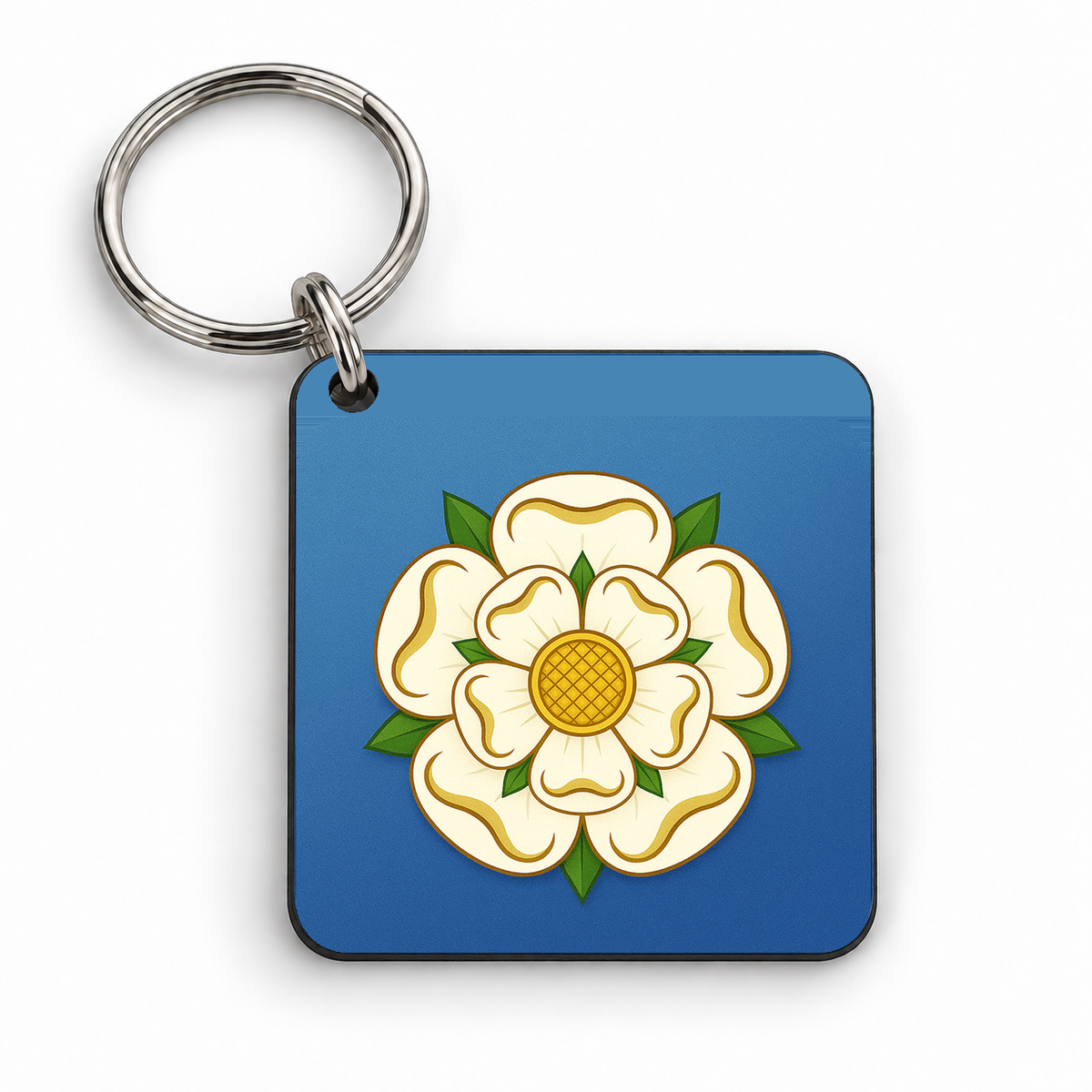 Yorkshire Rose — 5cm square keyring